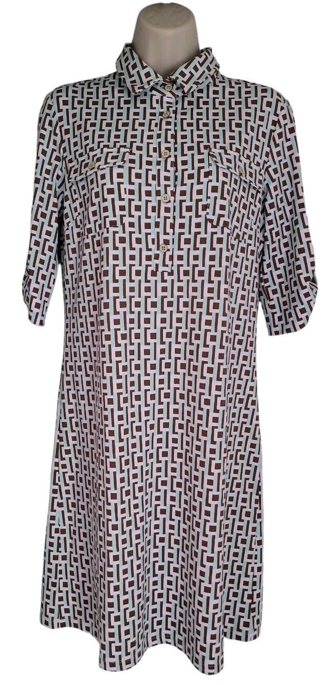 J McLaughlin Catalina Cloth Shirt Dress Geo Small
